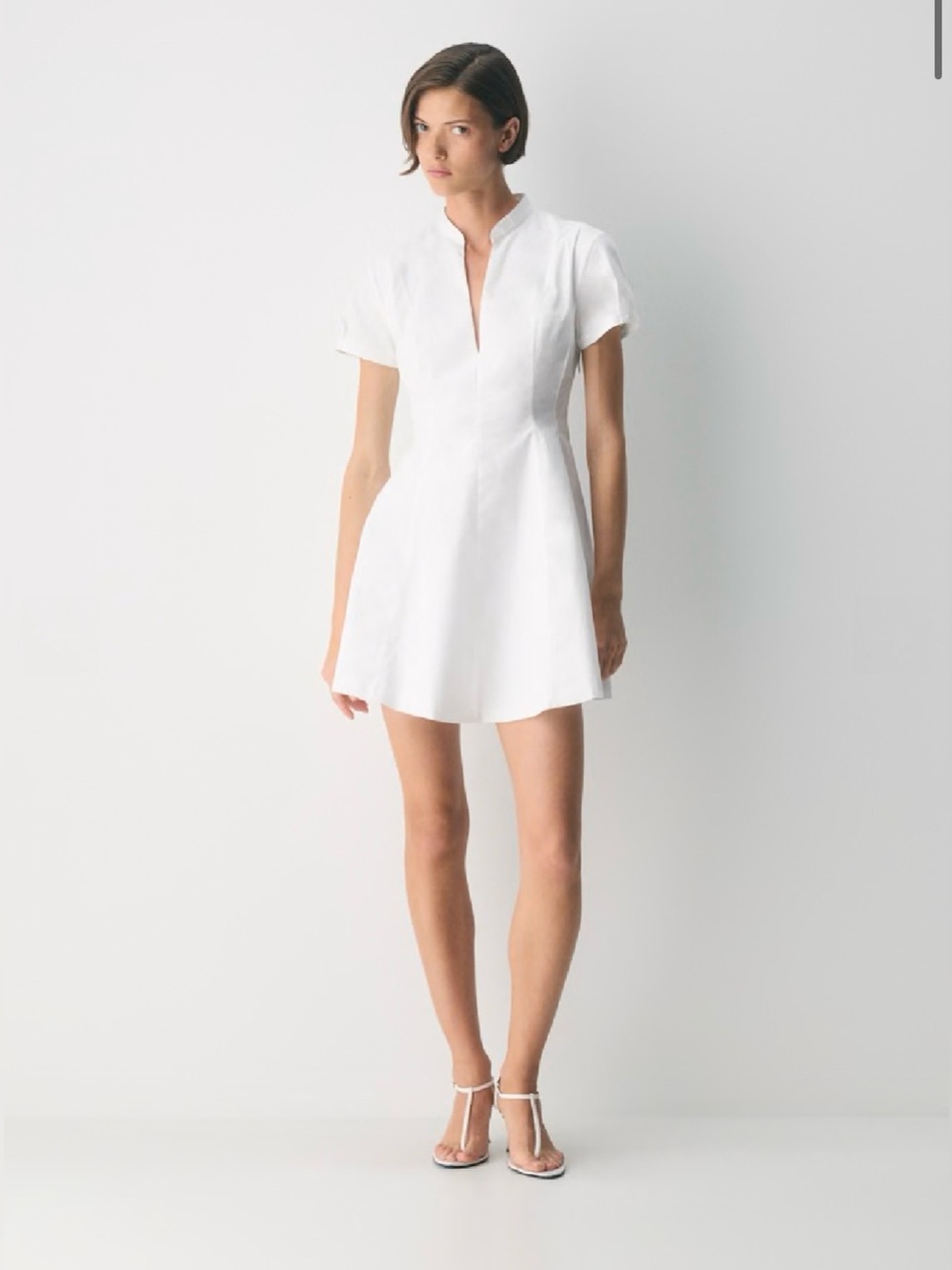 Aritzia Babaton Intro Poplin Dress Bright White 4 *Flaw